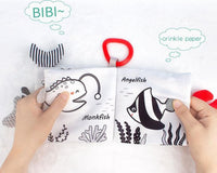 Libro suave de ballena para bebé de 0 a 6 meses, juguete de aprendizaje temprano para bebe - 2