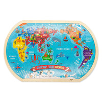 Rompecabezas De Madera Mapa Del Mundo Infantil 36 Piezas - 1