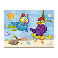 Rompecabezas 2 en 1 Gallina Pintadita Playa 12 y 24 Piezas - 3