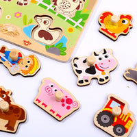 Rompecabezas De Madera Granja Infantil 10 Piezas Didáctico - 3