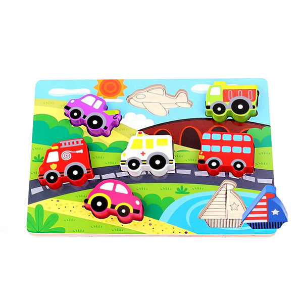 Rompecabezas De Madera Infantil Transportes 9 Pz