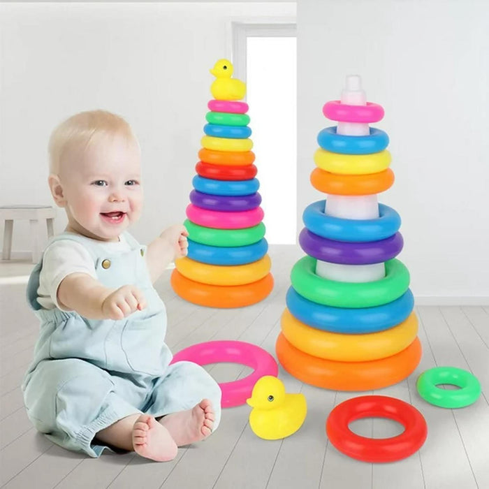 Torre educativa apilable pato círculo divertido niño bebé jugar