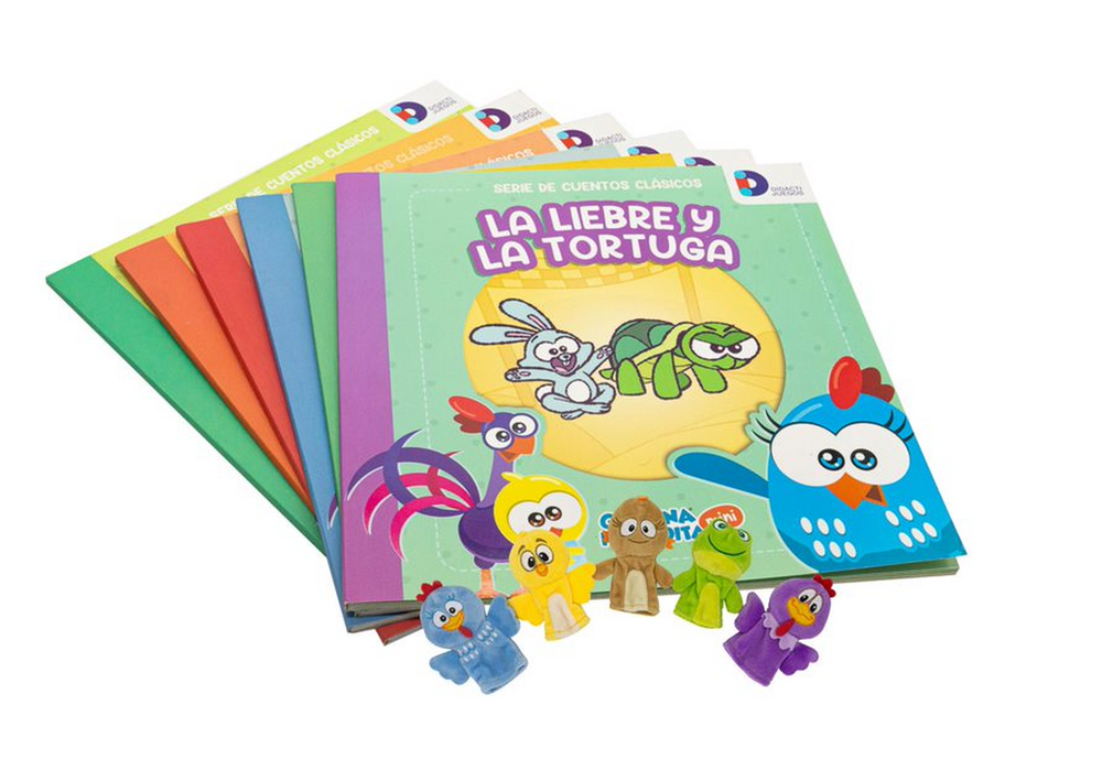 Kit de colección de Libros y titeres de dedo de la Gallina Pintadita