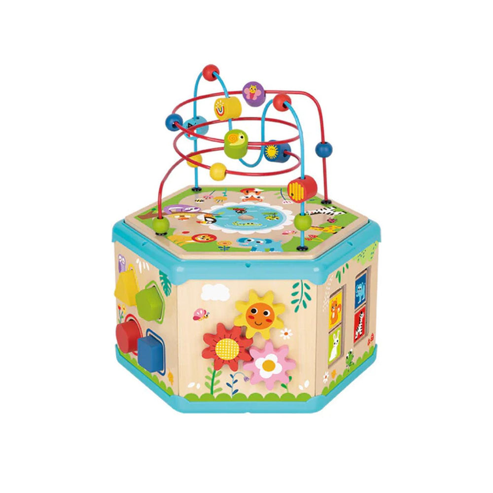 cubo de actividad 7 en 1 de madera perfecto para los pequeños de la casa