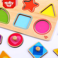 Rompecabezas de Madera de Figuras Geómetricas Coloridas 13 Piezas Didáctico - 4
