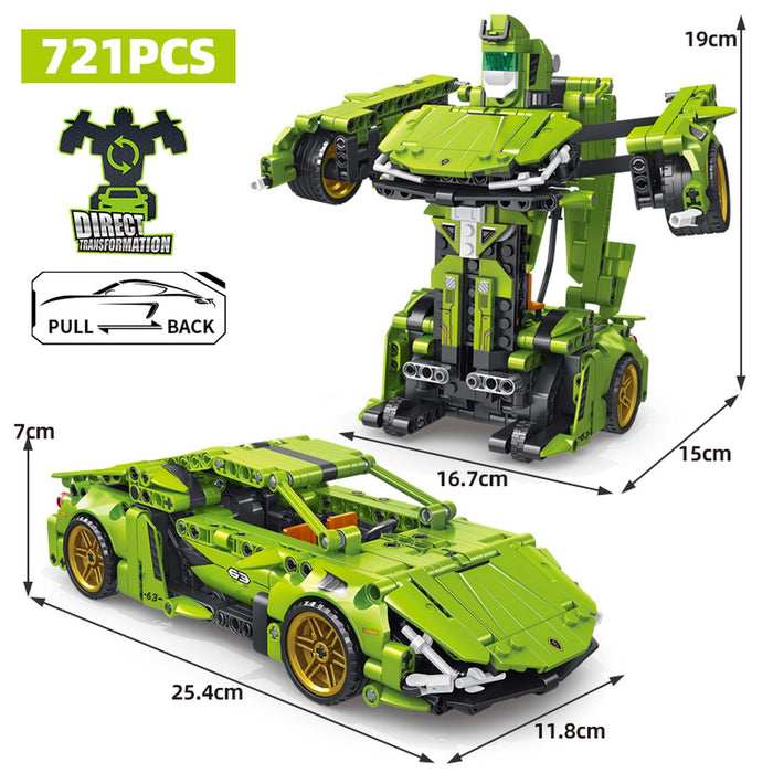 Set de Blocks para Armar Carro Transformer 2 en 1 721 Piezas