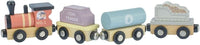 Tren De Madera Magnético con 3 Locomotoras y 9 Vagones - Juguete Didáctico en Colores Pastel - Tooky Toy - 1