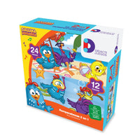 Rompecabezas 2 en 1 Gallina Pintadita Playa 12 y 24 Piezas - 6