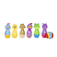 Boliche de peluche sonaja y números 4 en 1 de la gallina pintadita - 1