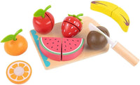 Corta Frutas Juego de Comida Hecho de Madera, Juguete Didactico - Tooky Toy - 5