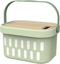 Canasta de Juguete con Frutas de Madera para Cortar, Verde. Tooky Toy - 3