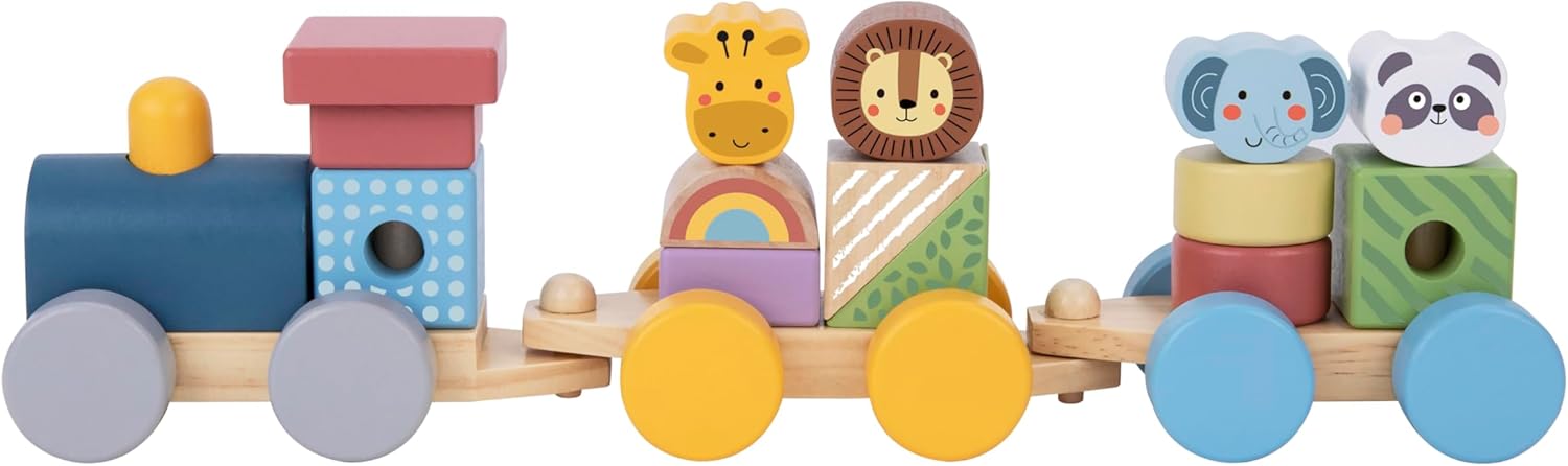 Tren de Madera Apilable de Animales de la Selva -Tooky Toy