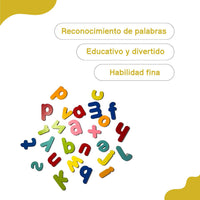 Tooky Toy Rompecabezas del Abecedario con Letras de Madera para Completar Las Palabras en Las Tarjetas, Educativo Didactico - 2