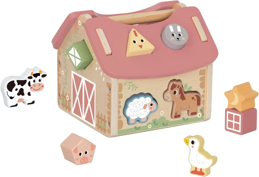 Granja Clasificadora de Formas y Animales de Madera para Niños, Juguete Educativo - Tooky Toy