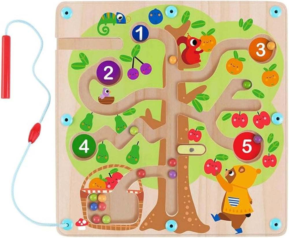 Laberinto de Cuentas Magnéticas en Forma de Arbol Juguete Didactico de Madera - Tooky Toy