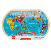 Rompecabezas De Madera Mapa Del Mundo Infantil 36 Piezas - 2