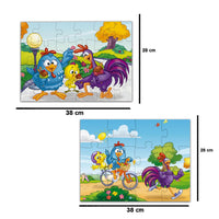 Rompecabezas 2 en 1 Gallina Pintadita Parque 12 y 24 Piezas - 4