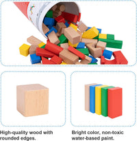 Bloques De Madera De 100 Piezas Juego De Construccion - 4