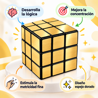 Cubo Magico Mirror Cube - Espejo 3X3 Dorado Destreza - 4