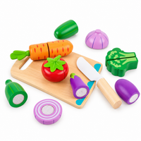 Corta Verduras, Juego de comida y cocina hecho de madera - 1