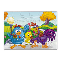 Rompecabezas 2 en 1 Gallina Pintadita Parque 12 y 24 Piezas - 3