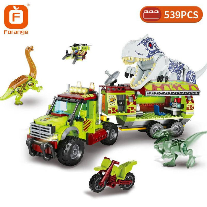 Kit de Blocks de construccion para Armar tematica Dinosaurios y Jeep con 539 Piezas de alta calidad,