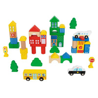 Bloques De Madera Coloridos Construye Tu Ciudad De 50 Piezas - 1