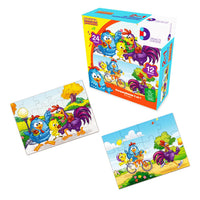 Rompecabezas 2 en 1 Gallina Pintadita Parque 12 y 24 Piezas - 1