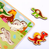 Rompecabezas De Madera Dinosaurios 10 Piezas Diáctico - 4