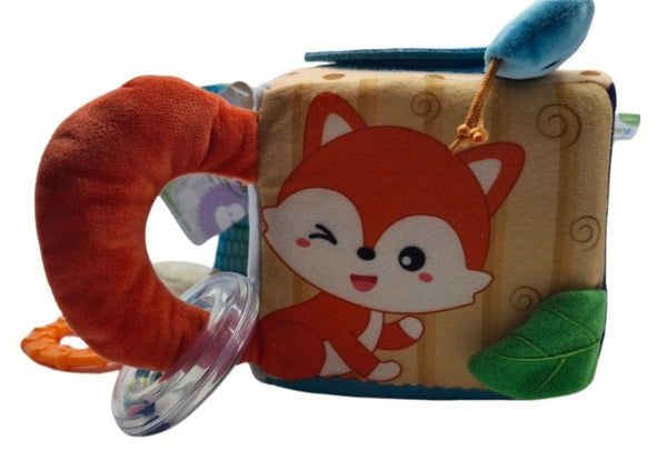 cubo de peluche de actividades juguete de aprendizaje temprano para bebe animales terrestres