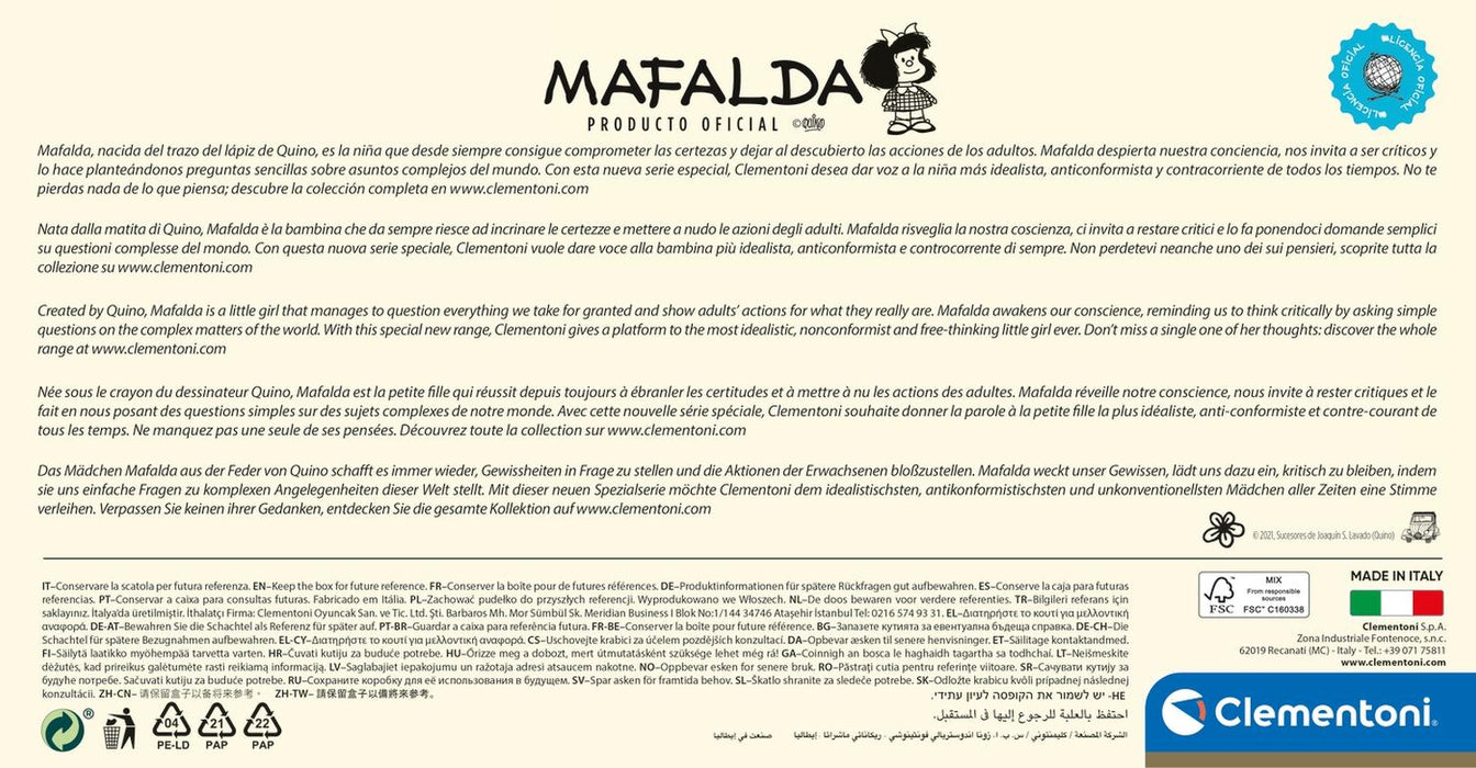 Rompecabezas Mafalda Panorámico 1000 piezas Clementoni