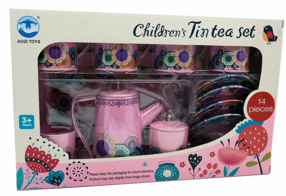 Juego De Café Con 14 Piezas Metálico Juguete De Cocina