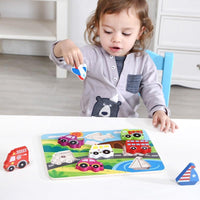 Rompecabezas Chunky Puzzle-Transportes Madera 9 Pz +18 meses - 1
