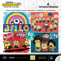 Rompecabezas 4 en 1 Minions 2 - 60 Piezas c/u Infantil - 3