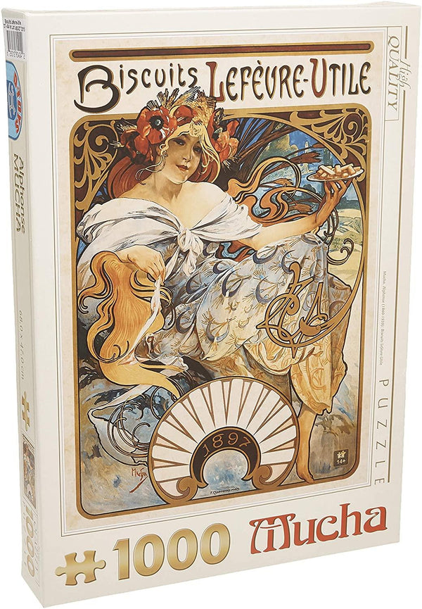 Rompecabezas Alphonse Mucha: Biscuts Lefeure Utile 1000 Pz