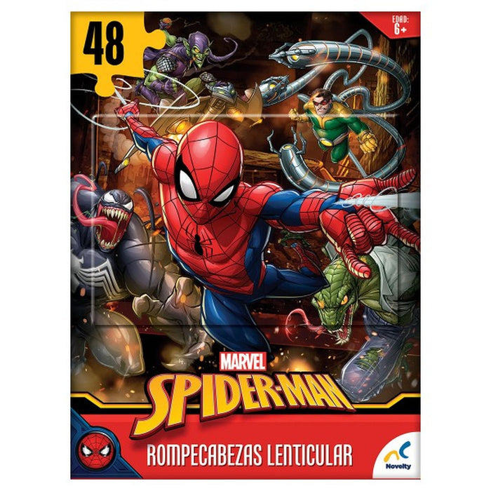 Rompecabezas Lenticular Spider Man 48 Piezas 3D Marvel