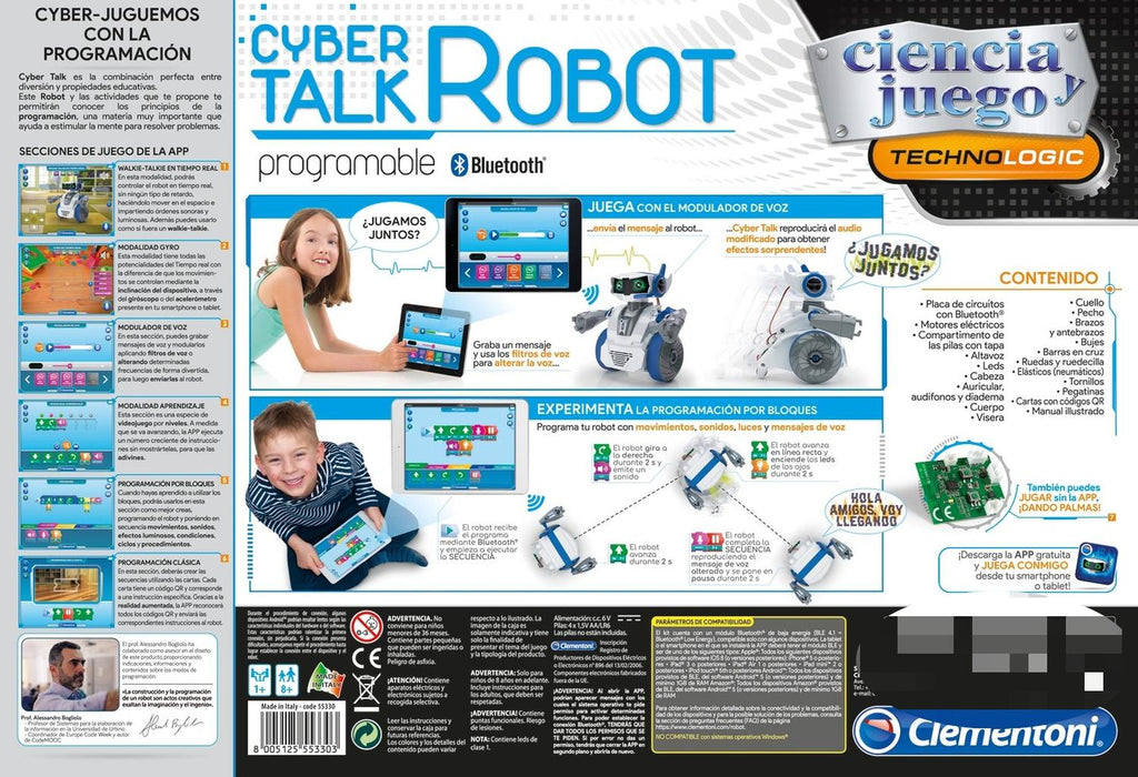 Cibertalk Robot Programable STEM Bluetooth, Altavoz, Leds