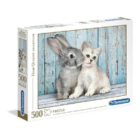 Rompecabezas Gato Y Conejo 500 Piezas Clementoni - 1