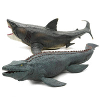 Kit Mosasauro y Tiburón Figuras de Dinosaurio Realistas Coleccionables - 1