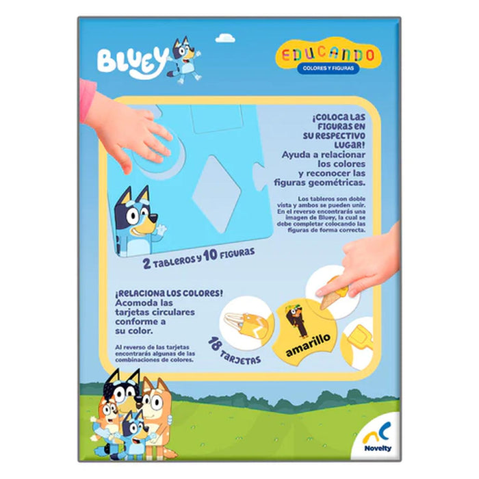 EDUCANDO: COLORES Y FIGURAS BLUEY MARCA NOVELTY DE 50 PIEZAS