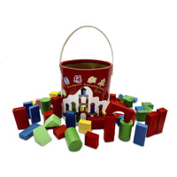 Juego De Bloques De Madera 40 Piezas Coloridos - 1