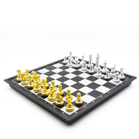 Ajedrez Magnético 25X25 Con Piezas Doradas y Plateadas - 2