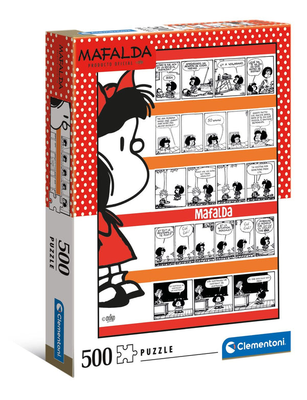 Rompecabezas Mafalda Tira Cómica Quino 500 piezas Clementoni