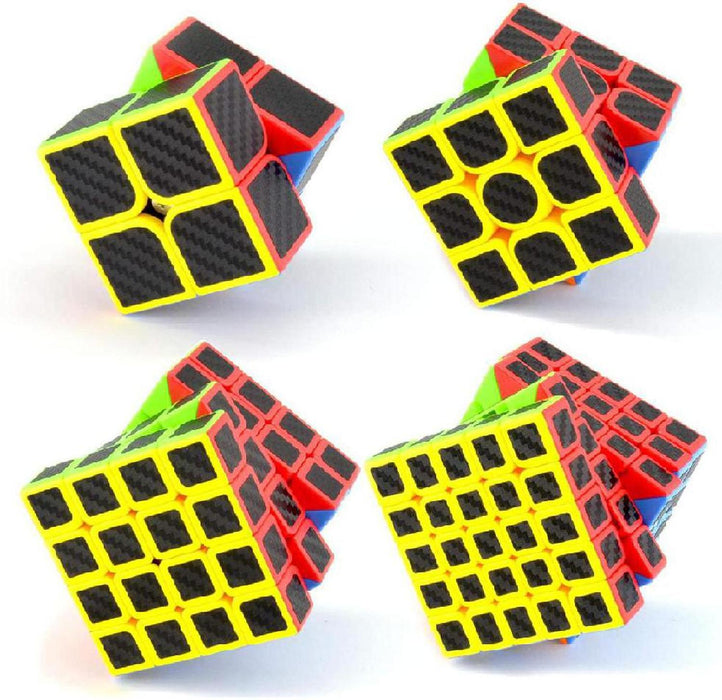 Set Cubos Magicos 2 + 3 + 4 + 5 - Carbon Fiber