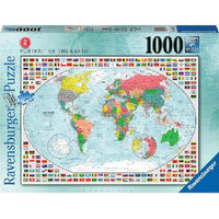 Rompecabezas Mapamundi De Banderas 1000 Piezas Ravensburger - 1