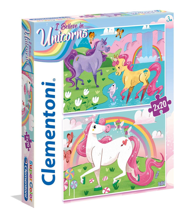Rompecabezas 2X20 Brillant Unicornios Clementoni