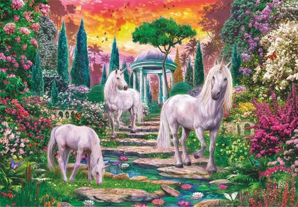 Rompecabezas marca clementoni , modelo Unicornios En El jardín 2000 Piezas