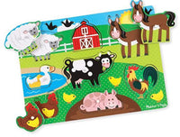 Wooden Peg Puzzle Farm Animals Rompecabezas De De Madera Melissa & Doug - 2