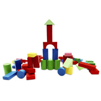 Juego De Bloques De Madera 40 Piezas Coloridos - 2