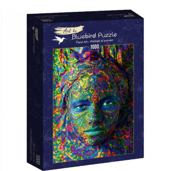 Rompecabezas Face Art Retrato De Mujer  Bluebird 1000 Piezas